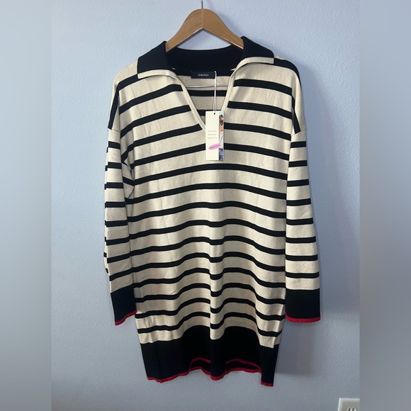 Dokotoo Dresses & Skirts - Dokotoo Striped Sweater Tunic/Dress NWT Size Large